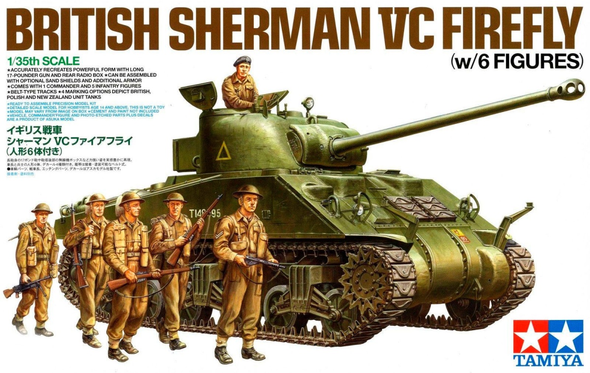 Сборная модель 25174 Tamiya Британский танк Sherman VC Firefly (6 фигур) 