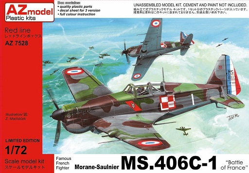 7528 AZmodel Французский истребитель MS.406C-1 "Battle of France"1/72