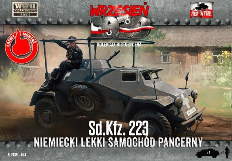 054 First To Fight Немецкий бронеавтомобиль Sd.Kfz.223 Масштаб 1/72