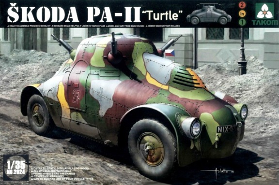 Сборная модель 2024 Takom Чешский бронеавтомобиль Skoda PA-II (Turtle)  