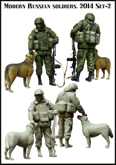 EM35099 Evolution Miniatures Современные российские солдат c собакой (Крым) Масштаб 1/35