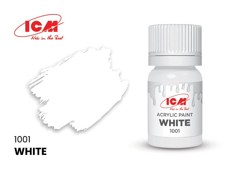 C1001 ICM Акриловая краска Белая (White) 12мл