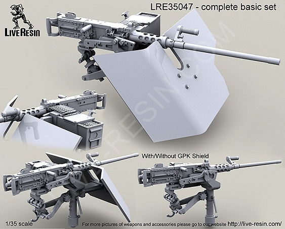 LRE35047 Live Resin Пулемёт M2 Browning .50 калибр на треноге M3 1/35