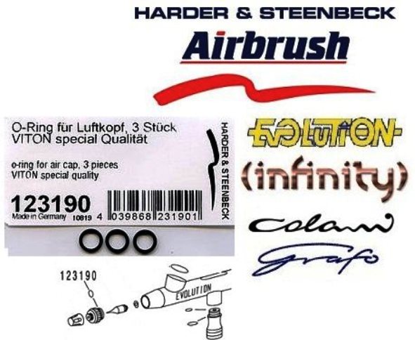 123190 Harder&Steenbeck Уплотнение воздушного сопла для Evo/Colani/Focus/Grafo, 3шт
