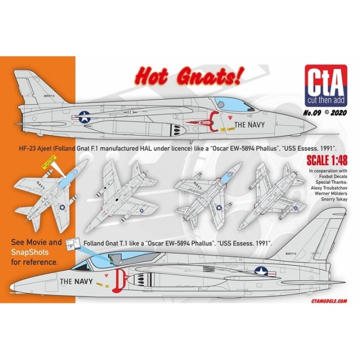 CTA-009 CtA "Hot Gnats!" - Folland Gnat T.1 and HAL HF-23 Ajeet from "Hotshots!" 1/72
