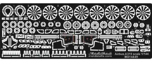 MD14401 Metallic Details Airbus A319 Detail Set (for Revell) 1/144