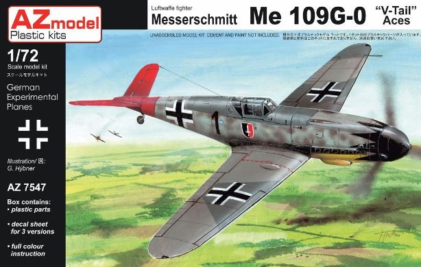 7547 AZmodel Самолет Messerschmitt Me 109G-0 "V-Tail" Aces 1/72