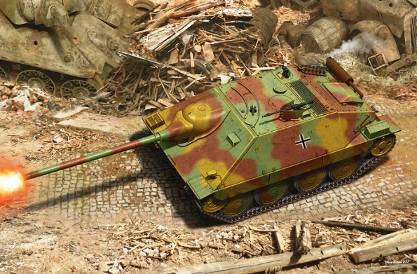 Сборная модель 35A021 Amusing Hobby Самоходное орудие Jagdpanzer 38(D) 