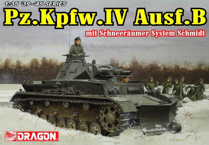 Сборная модель 6764 Dragon Немецкий танк Pz.Kpfw.IV Ausf.B со снегоочистителем  