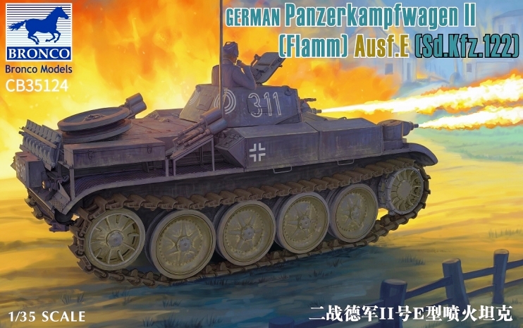 CB35124 Bronco Models Танк Panzerkampfwagen II (Flamm) Ausf.E (Sk.KFZ.122) 1/35