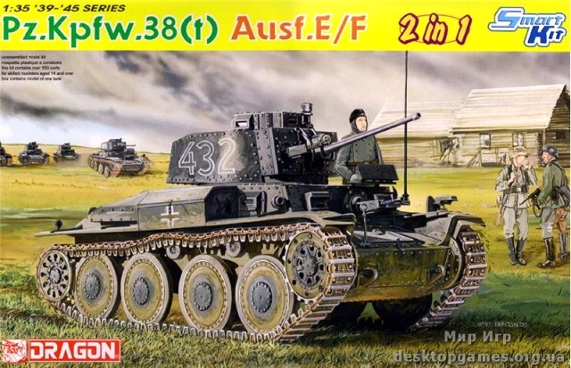 Сборная модель 6434 Dragon Танк Pz.Kpfw.38(t) Ausf.E/F (два в одном) 