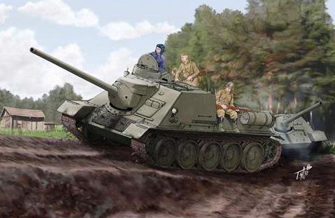 Сборная модель 00915 Trumpeter Советский истребитель танков  СУ-100 (с интерьером)