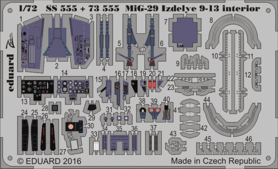 73555 Eduard Фототравление для МиГ-29 Изделие 9-13 1/72