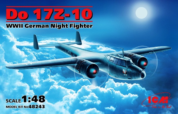 Сборная модель 48243 ICM Германский ночной истребитель-перехватчик DO 17Z-10 