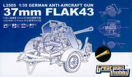Сборная модель L3505 GREAT WALL HOBBY Немецкая зенитная пушка 3.7см Flak 43 