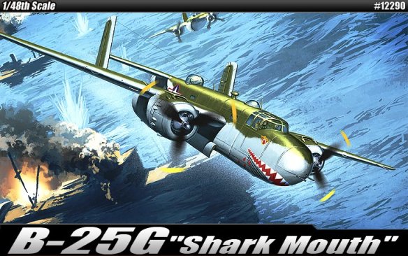  Сборная модель 12290 Academy Самолет B-25G Mitchell "Shark Mouth" 
