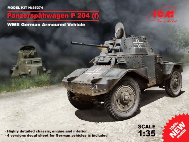 Сборная модель 35374 ICM Германский бронеавтомобиль Panzerspähwagen P 204 (f) 