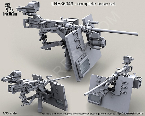 LRE35049 Live Resin Пулемёт M2 Browning .50 калибр на треноге M3 1/35