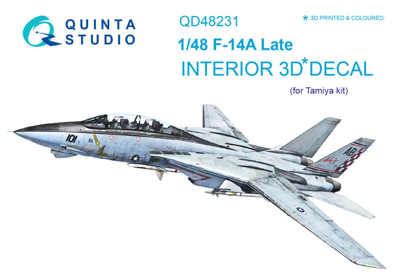QD48231 Quinta 3D Декаль интерьера кабины F-14A Late (Tamiya)1/48