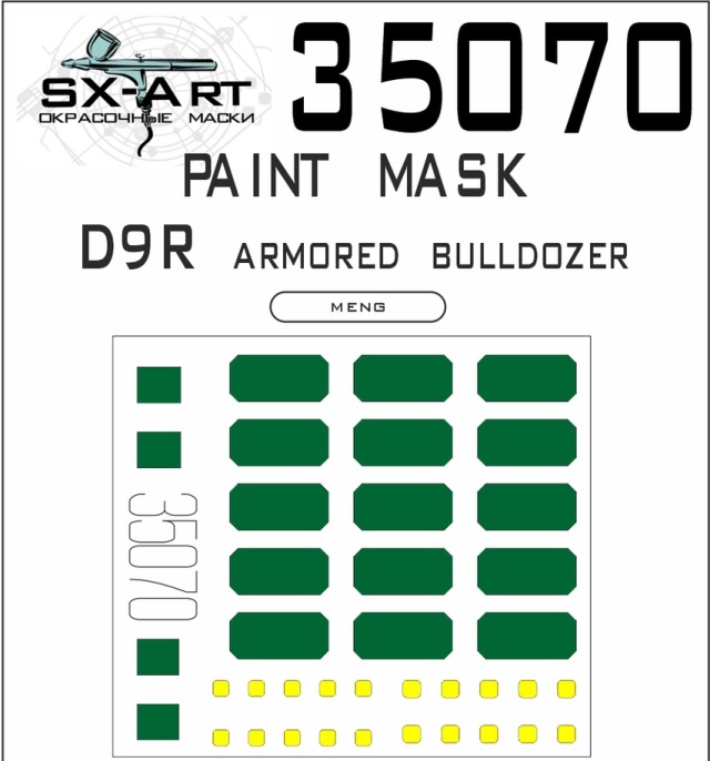 35070 SX-Art Окрасочная маска для D9R Armored Bulldozer (Meng) 1/35