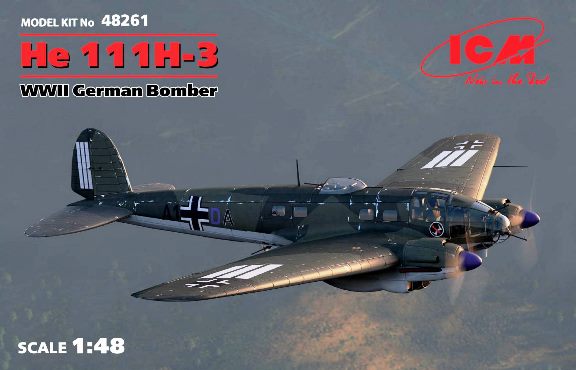 48261 ICM Германский бомбардировщик He 111H-3 Масштаб 1/48