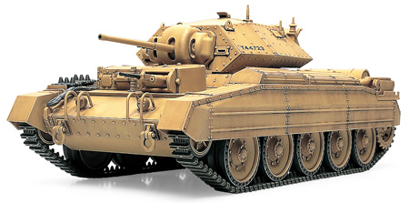 Сборная модель 32541 Tamiya Британский танк Crusader Mk.I/II (Металлическое загрунтованное шасси)  
