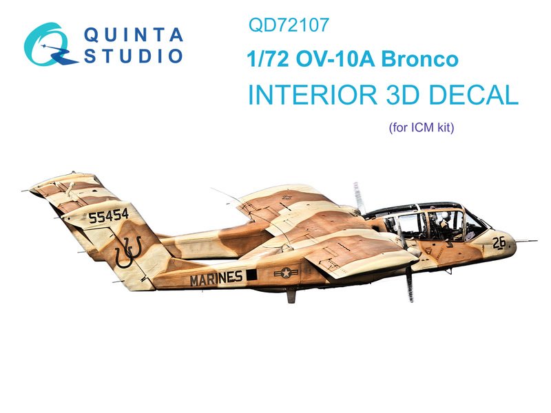 QD72107 Quinta 3D Декаль интерьера кабины OV-10A Bronco (ICM) 1/72