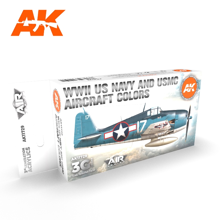 AK11729 AK Interactive Набор акриловых красок 3G "WWII US Navy & USMC Aircraft" (6 красок)