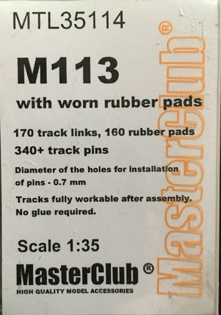 MTL35114 MasterClub Металлические траки для  M113 с изношенными подушками 1/35