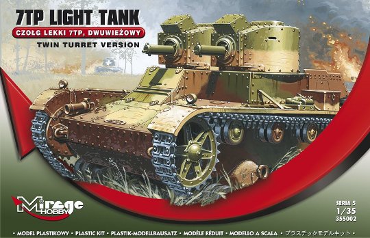 Сборная модель 355002 Mirage Hobby Танк 7TP Light Tank TWIN TURRET 