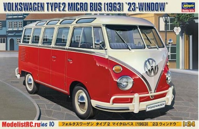 21210 Hasegawa Автомобиль Volkswagen Type 2 Micro Bus 1963 1/24