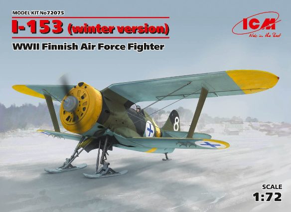 Сборная модель 72075 ICM Самолет И-153 на лыжах Финских ВВС 