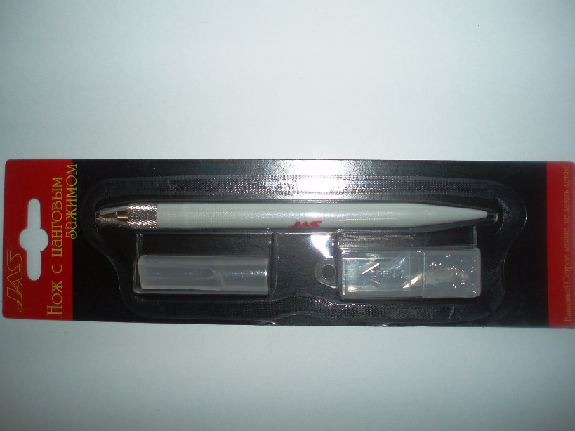 4022 JAS Нож с цанговым зажимом, мягкая ручка (6 запасных лезвий)