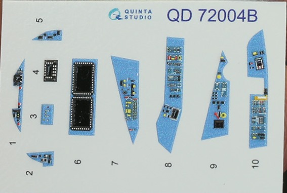 QD72004b Quinta 3D Декаль интерьера кабины Су-57 голубые панели (для модели фирмы Звезда) 1/72