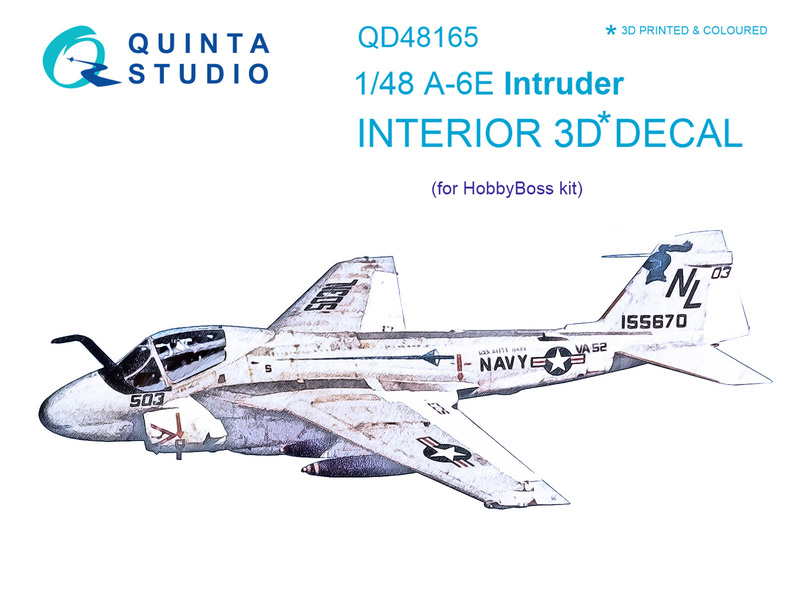 QD48165 Quinta 3D Декаль интерьера кабины A-6E TRAM Intruder (для модели Hobby Boss) 1/48