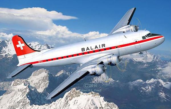 Сборная модель 04947 Revell Пассажирский самолет DC-4 (Balair / Iceland Airways) 