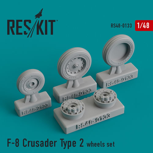 RS48-0133 RESKIT F-8 Crusader Type 2 wheels set  (for Eduard, Hasegawa,Revell) 1/48