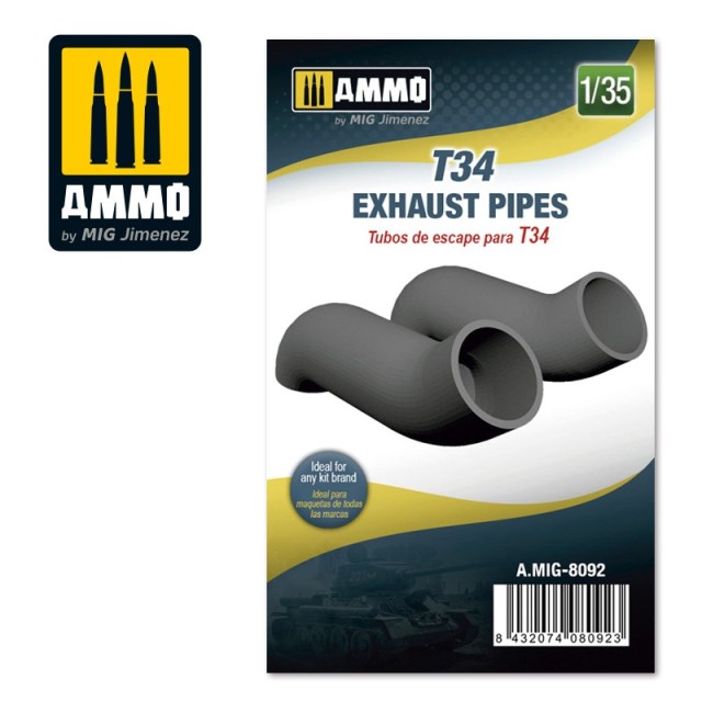 AMIG8092 AMMO MIG Аксессуары Т-34 Exhaust Pipes 1/35