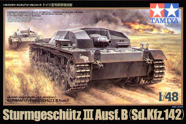 Сборная модель 32507 Tamiya Самоходное орудие Sturmgeschutz III Ausf.B с коротким стволом, 3 вар-та декалей 