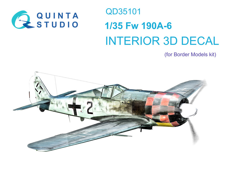 QD35101 Quinta 3D Декаль интерьера кабины FW 190A-6 (Border Model) 1/35