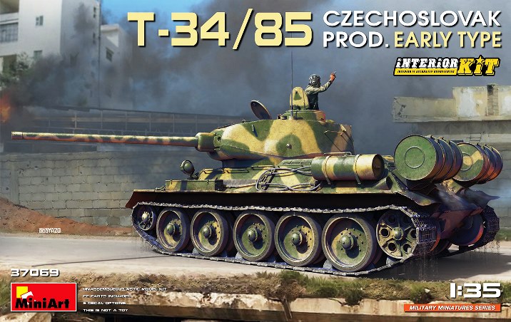 37069 MiniArt Танк T-34/85 (чехословацкая ранняя  версия с интерьером) 1/35