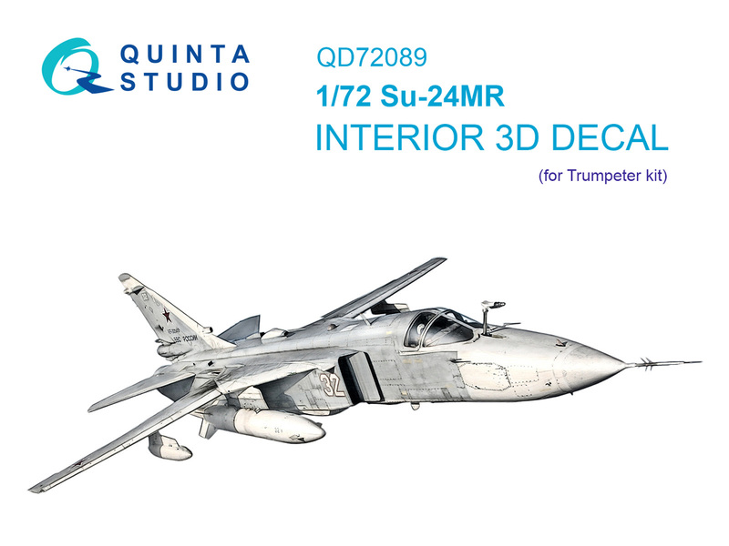 QD72089 Quinta 3D Декаль интерьера кабины Су-24МР (Trumpeter) 1/72