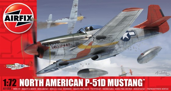 Сборная модель 01004 Airfix Американский самолет P-51D Mustang 
