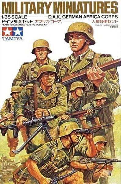 35037 Tamiya Немецкие пехотинцы (африканский корпус) 8 фигур в тропической униформе Масштаб 1/35