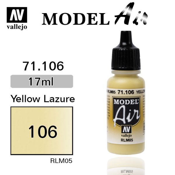 V-71106 Vallejo Краска Model Air Желтая лазурная RLM 05, 17 мл