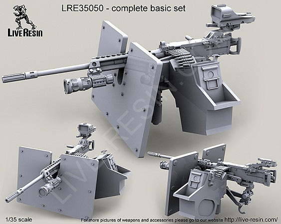 LRE35050 Live Resin Пулемёт M2 Browning .50 калибр на треноге M3 1/35