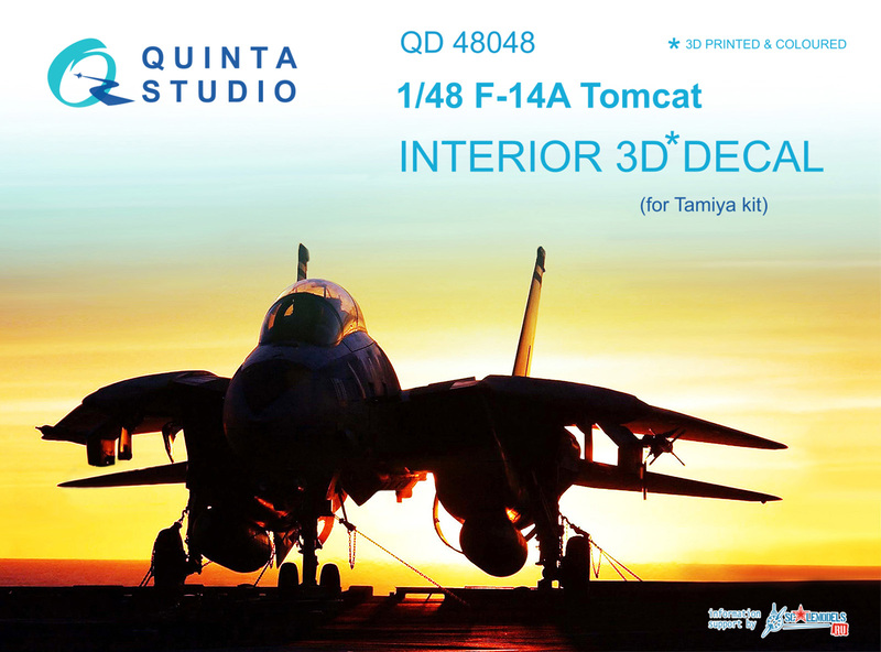 QD48048 Quinta 3D Декаль интерьера кабины F-14A (для модели Tamiya) 1/48