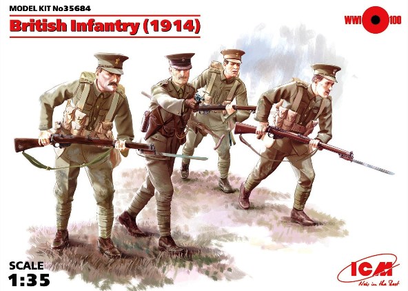 35684 ICM Британская пехота (1914, 4 фигуры) Масштаб 1/35