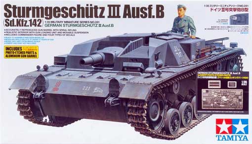 Сборная модель 25143 Tamiya Самоходное орудие Sturmgeschutz III Ausf.B (с внутренним интерьером)  