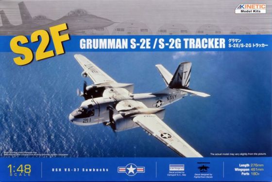 Сборная модель 48024 Kinetic Американский палубный самолет Grumman S-2E/S-2G Tracker 